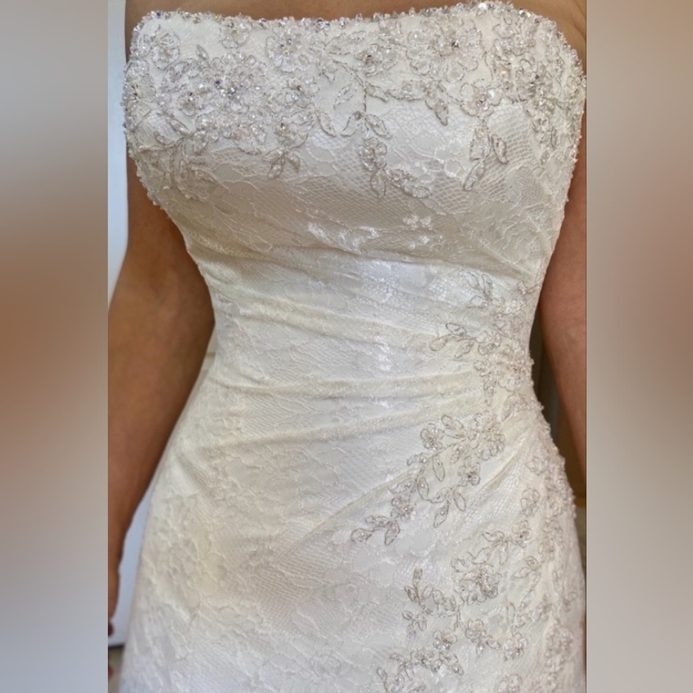 Maggie Sottero Haute Couture Satin & Lace Imperial Gown - Picture 4 of 5